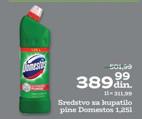 Sredstvo za kupatilo pine Domestos 1,25l