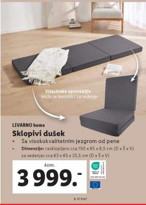LIVARNO home Sklopivi dušek