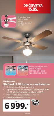 Plafonski LED luster sa ventilatorom