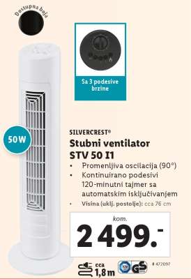 SILVERCREST Stubni ventilator STV 50 I1