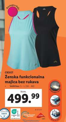 Ženska funkcionalna majica bez rukava