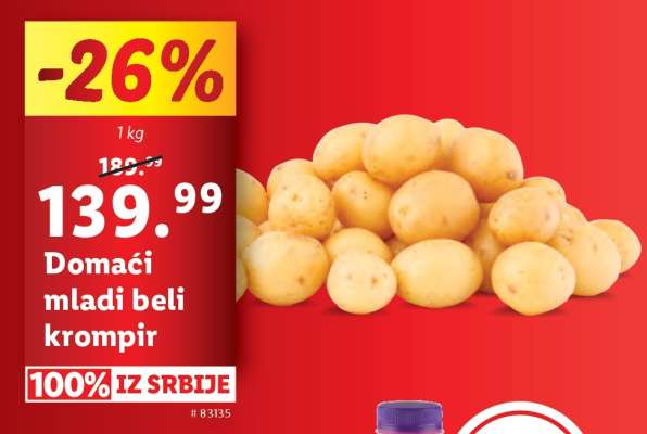 Domaći mladi beli krompir