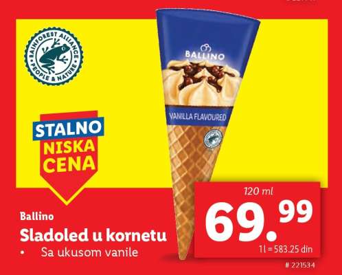 SLADOLED U KORNETU