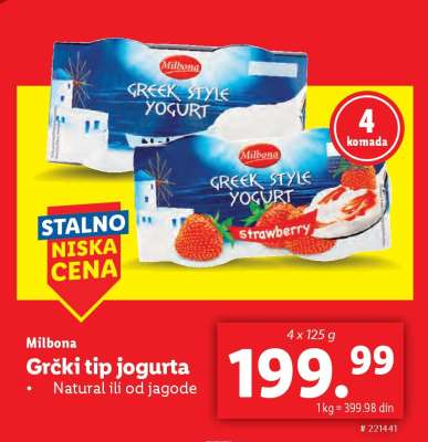 Milbona Grčki tip jogurta