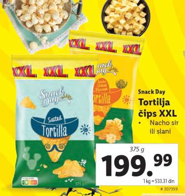 Snack Day Tortilja čips XXL
