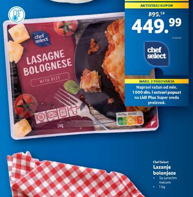 Chef Select Lazanje Bolonjeze