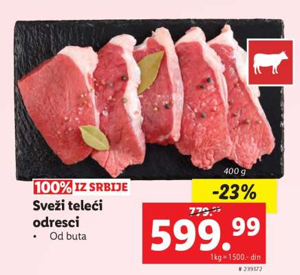 Sveži teleći odresci