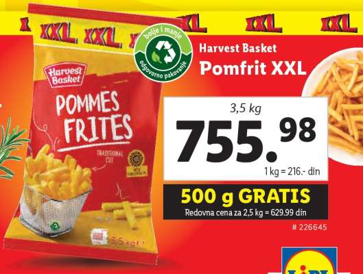 Harvest Basket Pomfrit XXL