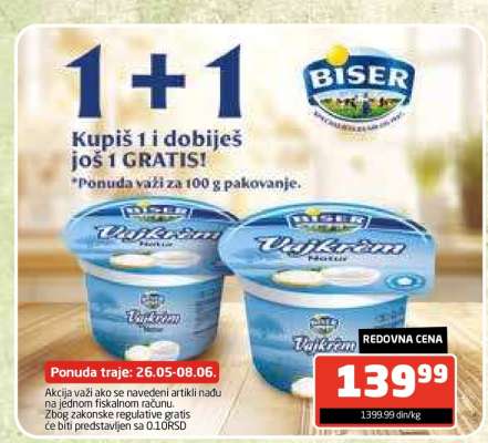 Biser Vajkrem natur