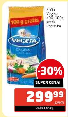 Začin Vegeta 400+100g gratis Podravka