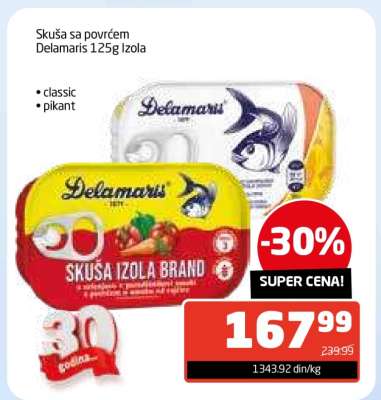 Skuša sa povrćem Delamaris 125g Izola