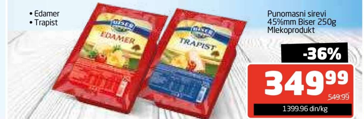 Punomasni sirevi 45%mm Biser 250g