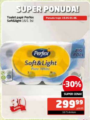 Toalet papir Perfex Soft&light 16/1 3sl