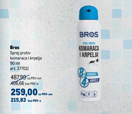 Bros Sprej protiv komaraca i krpelja