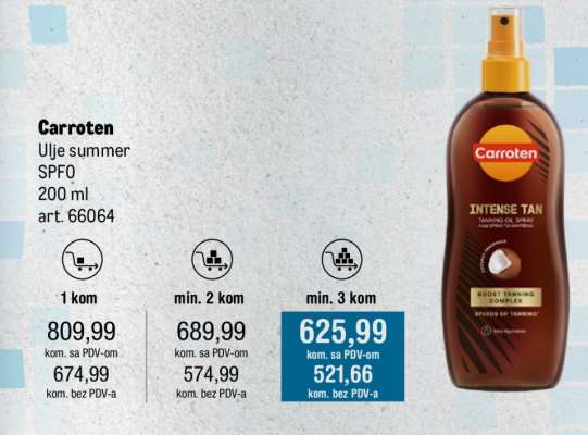 Carroten Ulje summer SPF0 200 ml