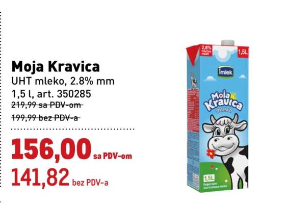 Moja Kravica UHT mleko, 2.8% mm