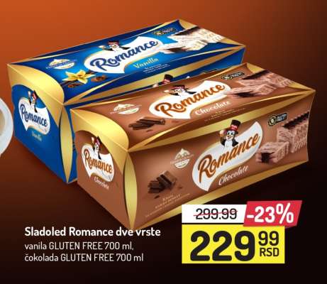 Sladoled Romance dve vrste