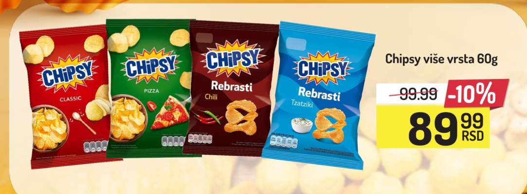 Chipsy više vrsta 60g