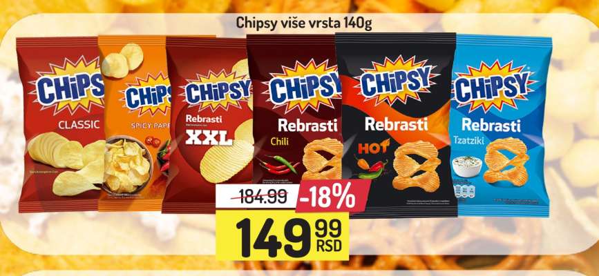 Chipsy višestruki ukusi 140g