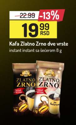 Kafa Zlatno Zrno dve vrste