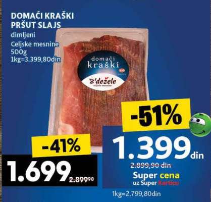 DOMAĆI KRAŠKI PRŠUT SLAJS