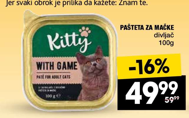 PAŠTETA ZA MAČKE divljač 100g