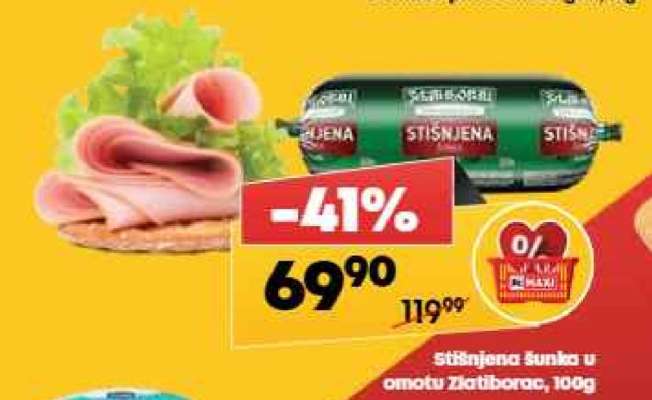 Stišnjena šunka u omotu Zlatiborac 100g