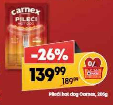 Pileći hot dog Carnex 205g