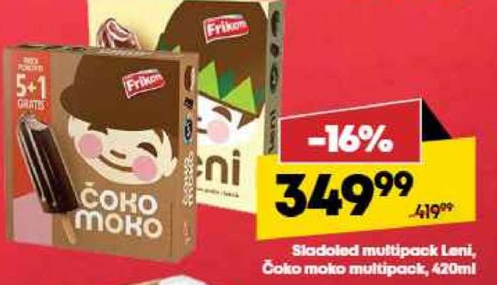 Sladoled multipack Leni, Čoko moko multipack, 420ml