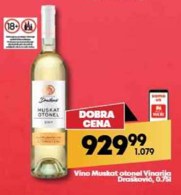 Vino Muskat otonel Vinarija Drašković
