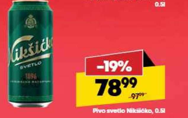 Pivo svetlo Nikšićko 0,5l