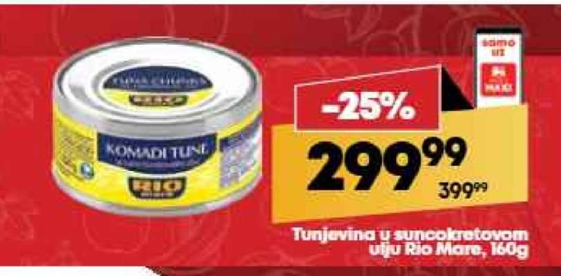Tunjevina u suncokretovom ulju Rio Mare, 160g