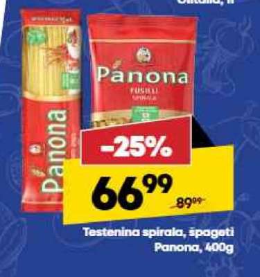 Testenina spirala špageti Panona 400g