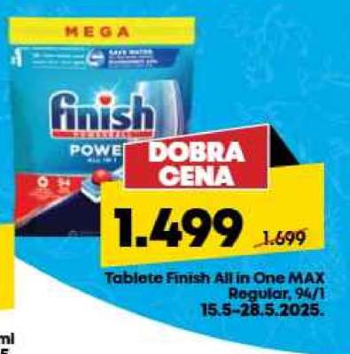 Tablete Finish All in One MAX Regular, 94/1