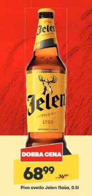 Pivo svetlo Jelen flaša 0,5l