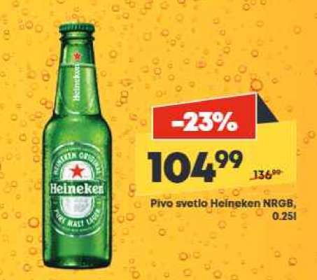 Pivo svetlo Heineken NRGB, 0.25l