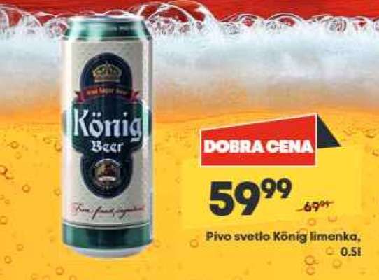 Pivo svetlo König limenka