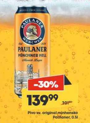 Pivo sv. original mnichensko Paulaner, 0.5l