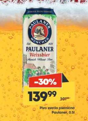 Pivo svetlo pšenično Paulaner, 0.5l