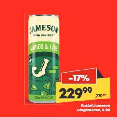 Koktejl Jameson Ginger&Lime, 0.25l
