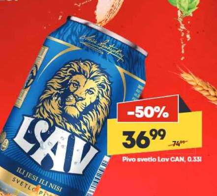 Pivo svetlo Lav CAN, 0.33l