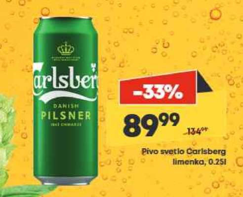 Pivo světlé Carlsberg