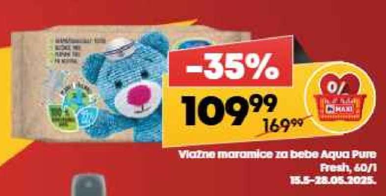 Vlažne maramice za bebe Aqua Pure Fresh, 60/1