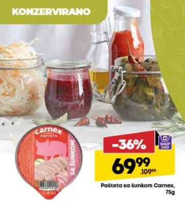 Pašteta sa šunkom Carnex, 75g
