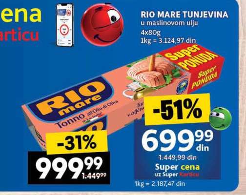 RIO MARE TUNJEVINA u maslinovom ulju