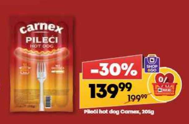 Pileći hot dog Carnex 205g