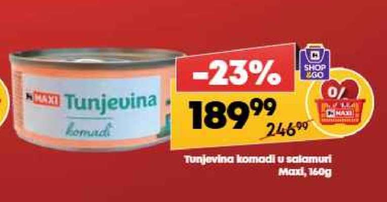 Tunjevina komadi u salamuri Maxi , 160g
