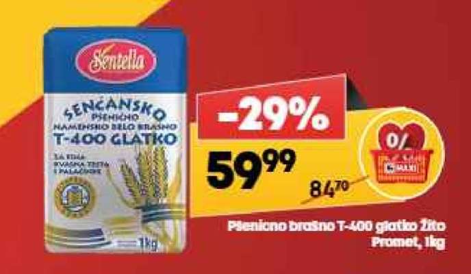 Pšenično brašno T 400 glatko Zito Promet 1kg