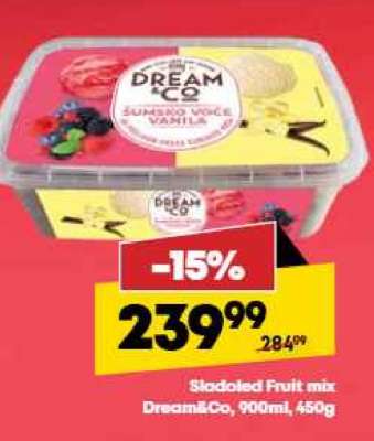 Sladoled Fruit mix Dream&Co, 900ml, 450g