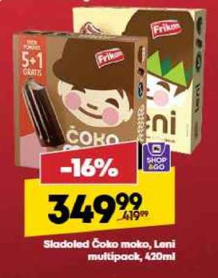 Sladoled Čoko moko, Leni multipaak, 420ml